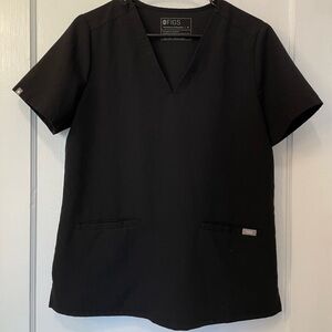 Figs Casma Three Pocket Scrub Top Black